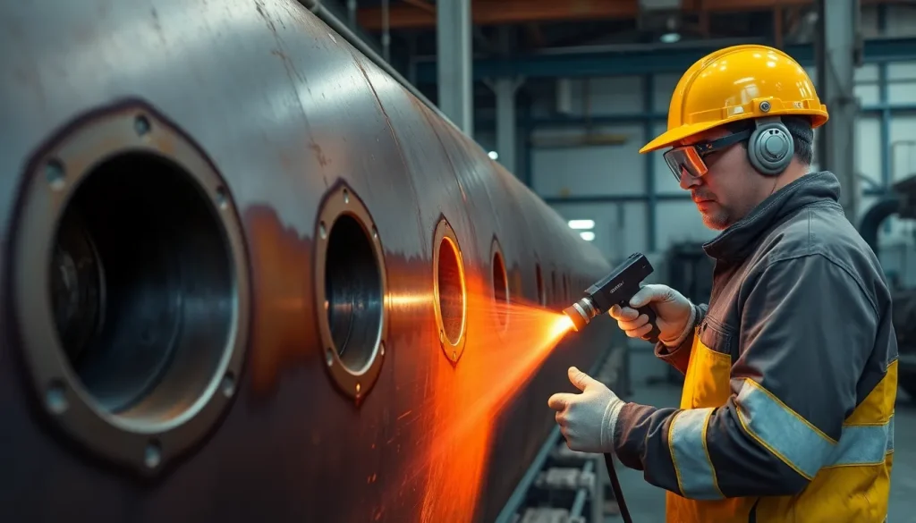 Limpieza láser industrial en operación